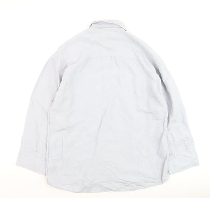 H&M Men’s Grey Linen Blend Long Sleeve Button-Up Shirt XS
