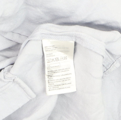 H&M Men’s Grey Linen Blend Long Sleeve Button-Up Shirt XS