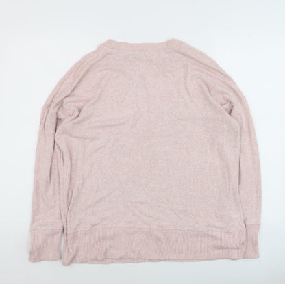 Next Women Pink Crew Neck Long Sleeve Pullover Jumper Size 18