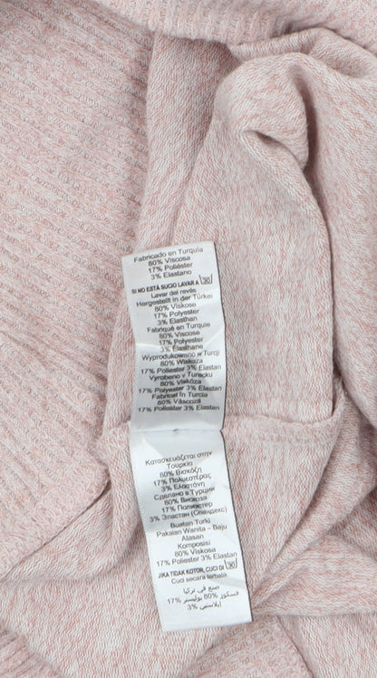 Next Women Pink Crew Neck Long Sleeve Pullover Jumper Size 18