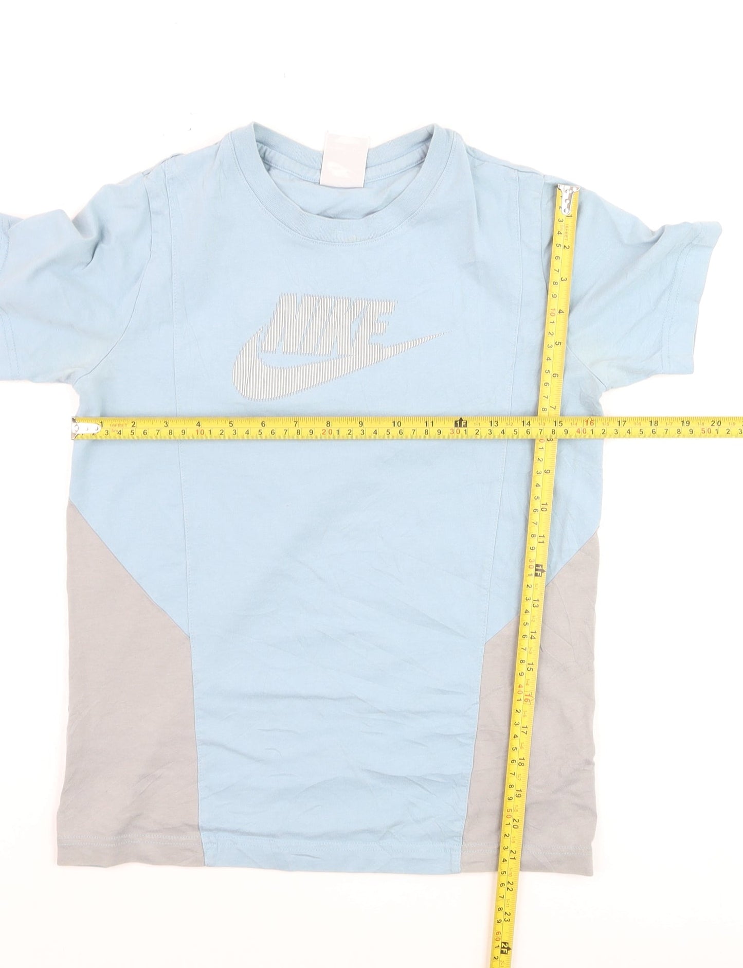 Nike Boys Blue Colourblock Sports Logo T-Shirt Size 14 Years