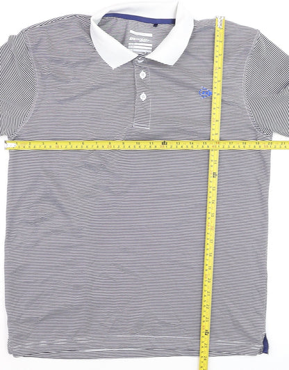 Dunlop Men’s Blue Striped Polo Shirt Regular Fit Size M
