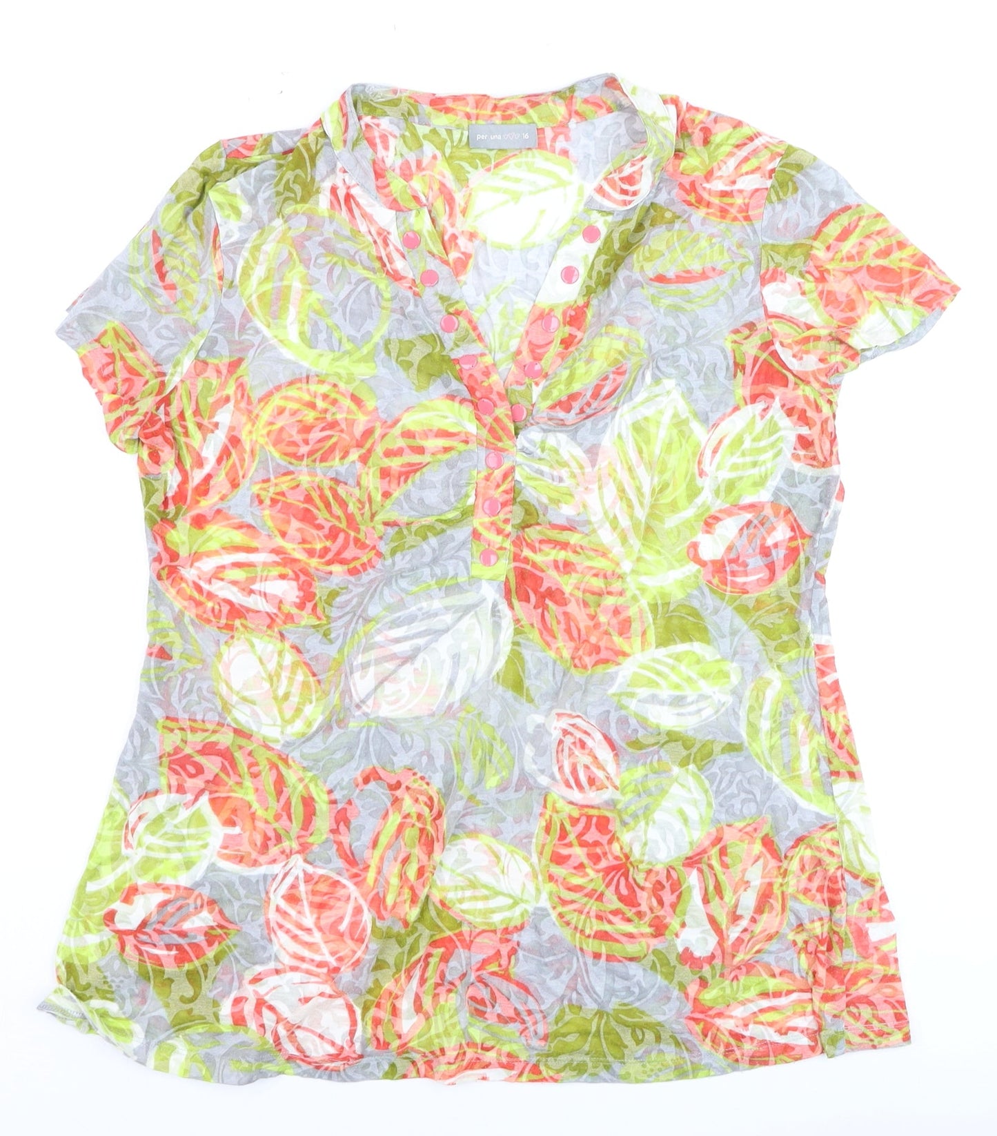 Marks and Spencer Per Una Women's Multicoloured Floral Tunic Blouse Size 16