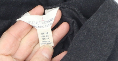 Seasalt Cornwall Womens Black Roll Neck Organic Cotton Jumper UK 16
