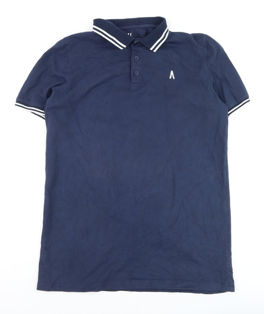2Tall Men's Blue XLT Polo Shirt Cotton Stretch Short Sleeve