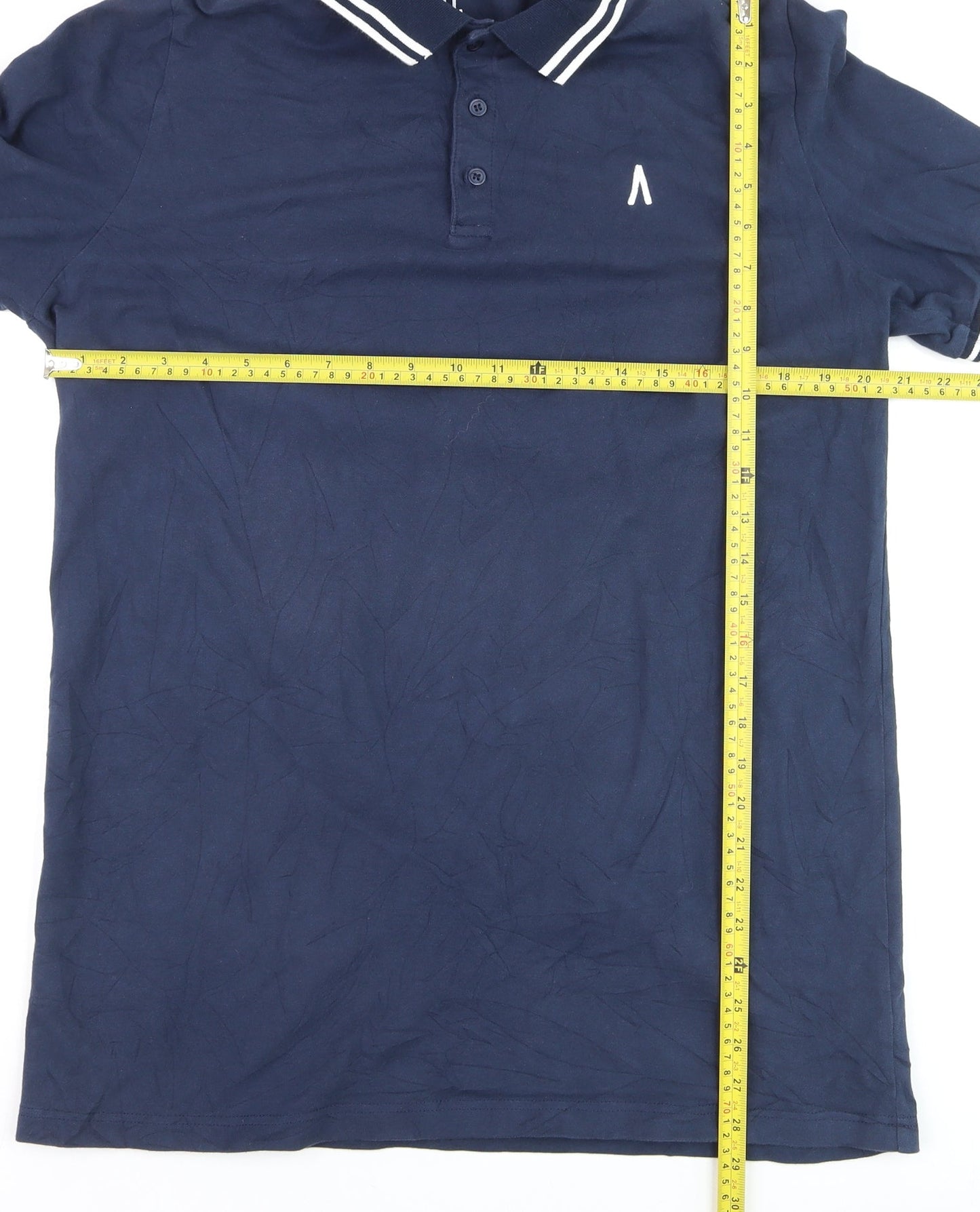 2Tall Men's Blue XLT Polo Shirt Cotton Stretch Short Sleeve