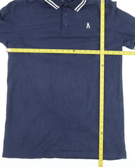 2Tall Men's Blue XLT Polo Shirt Cotton Stretch Short Sleeve