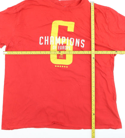LFC Men's Red Champions of Europe 2XL Graphic Cotton T-Shirt