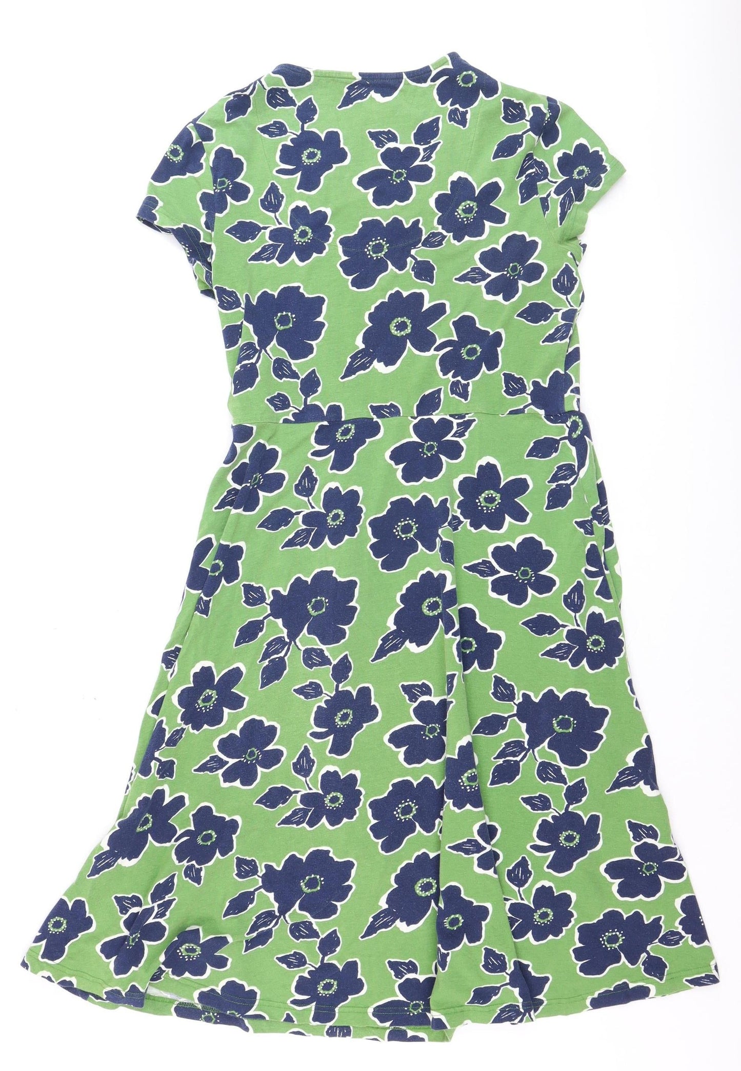 Seasalt Women’s Green Floral Wrap Dress Size 14 Short Sleeve