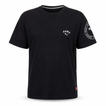 Front view of Puma Men's Black L Crew Neck Sports T-Shirt