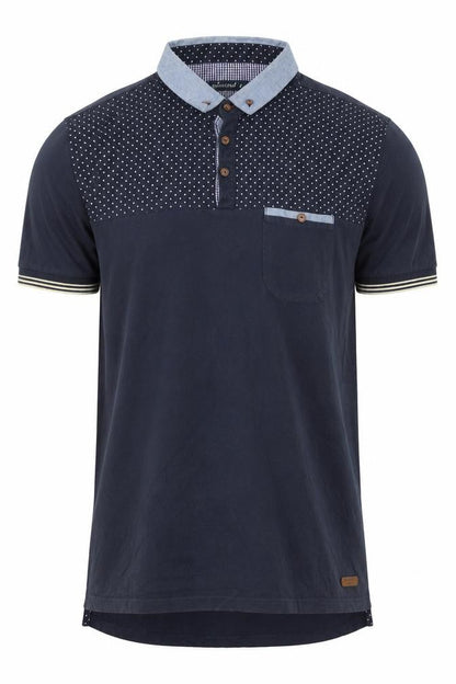 Twisted Soul Men's Blue Collared Short Sleeve Polka Dot T-Shirt XL