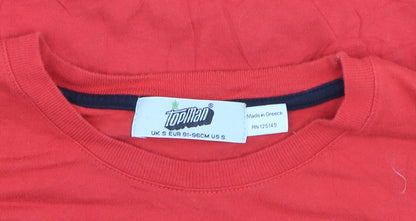 Topman Boys Red Funny Graphic Long Sleeve Layered T-Shirt Size S