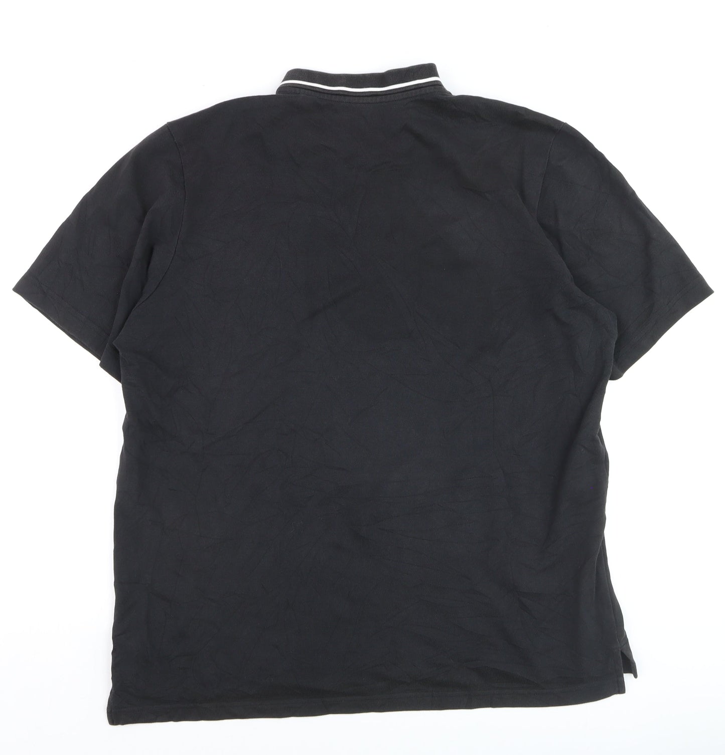 Adidas Men's Black L Sports Polo Shirt Cotton Blend Logo