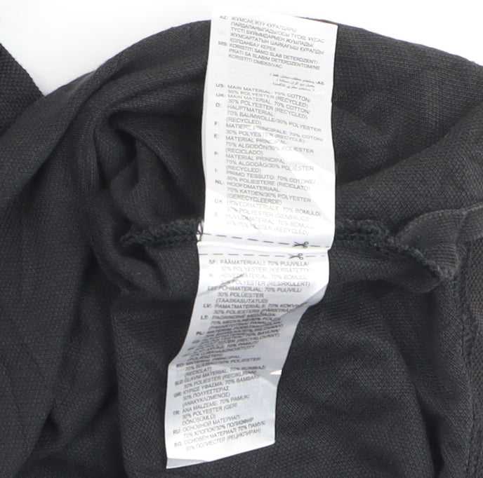 Adidas Men's Black L Sports Polo Shirt Cotton Blend Logo