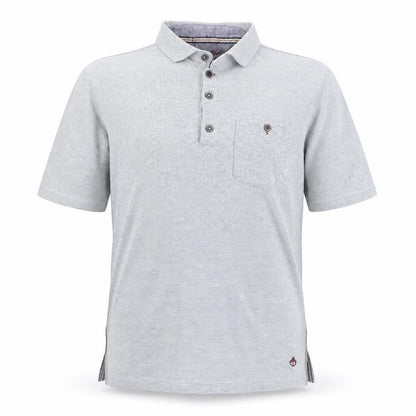 White Stuff Men's Grey Striped Cotton Polo Shirt Size M