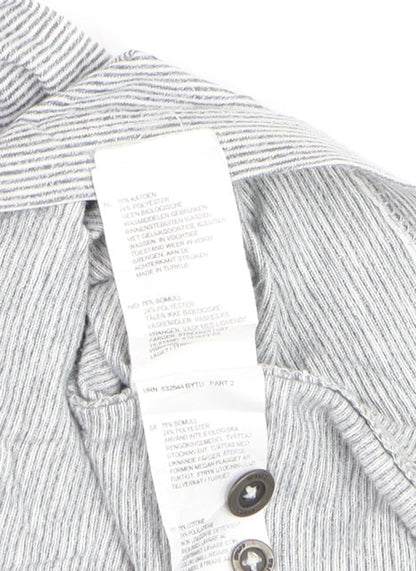 White Stuff Men's Grey Striped Cotton Polo Shirt Size M