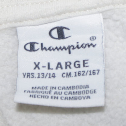 Champion Boys Beige Logo Pullover Hoodie 13-14 Years Regular Fit