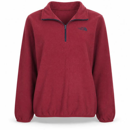 The North Face Womens Red Fleece 1/4 Zip Pullover Sweatshirt M