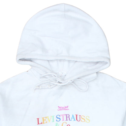 Levi's Women's White XS Pullover Hoodie with Rainbow Logo