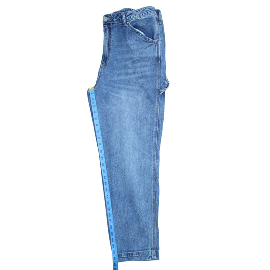 No Boundaries Girls Blue High Rise Relaxed Straight Denim Jeans Size 16 Years