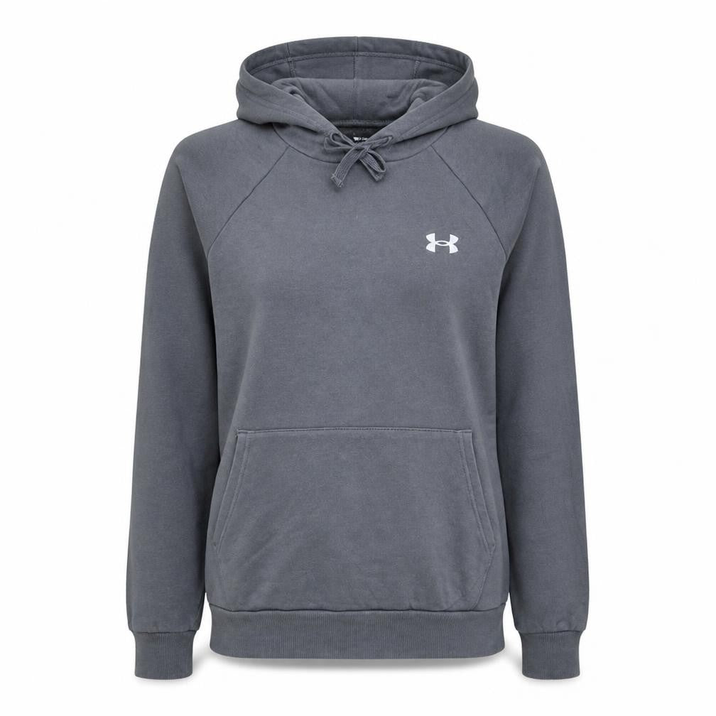 Under Armour Womens Grey Small Pullover Hoodie Loose Fit Cotton Blend