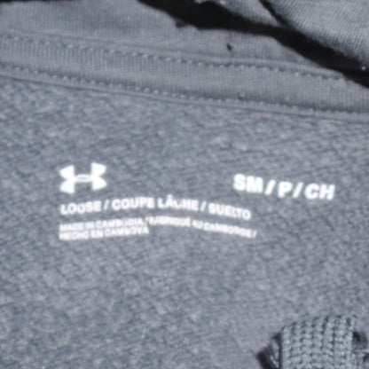 Under Armour Womens Grey Small Pullover Hoodie Loose Fit Cotton Blend
