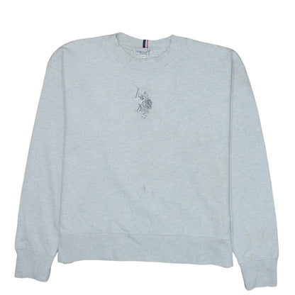 U.S. Polo Assn Women Light Grey Marl Cotton Sweatshirt M/12