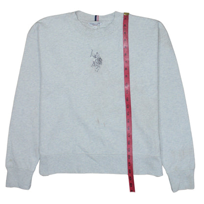 U.S. Polo Assn Women Light Grey Marl Cotton Sweatshirt M/12