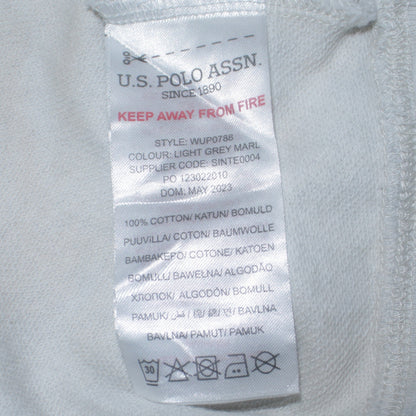 U.S. Polo Assn Women Light Grey Marl Cotton Sweatshirt M/12