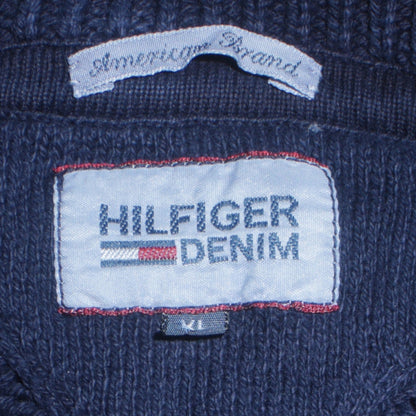 Tommy Hilfiger Men’s Blue Chunky Knit Collared Cardigan XL