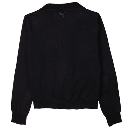 Puma Women's Black Size 8 Track Jacket Full Zip Logo Fleece