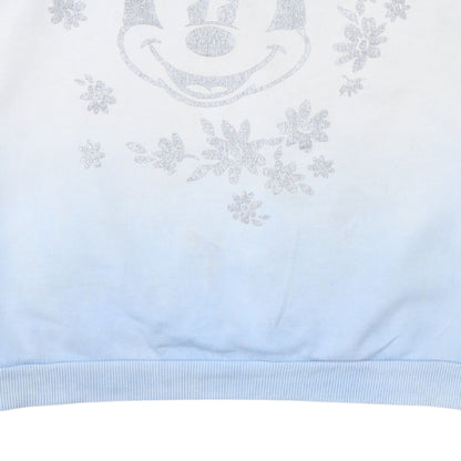 Disney Women’s Blue & White Mickey Mouse Pullover Sweatshirt M