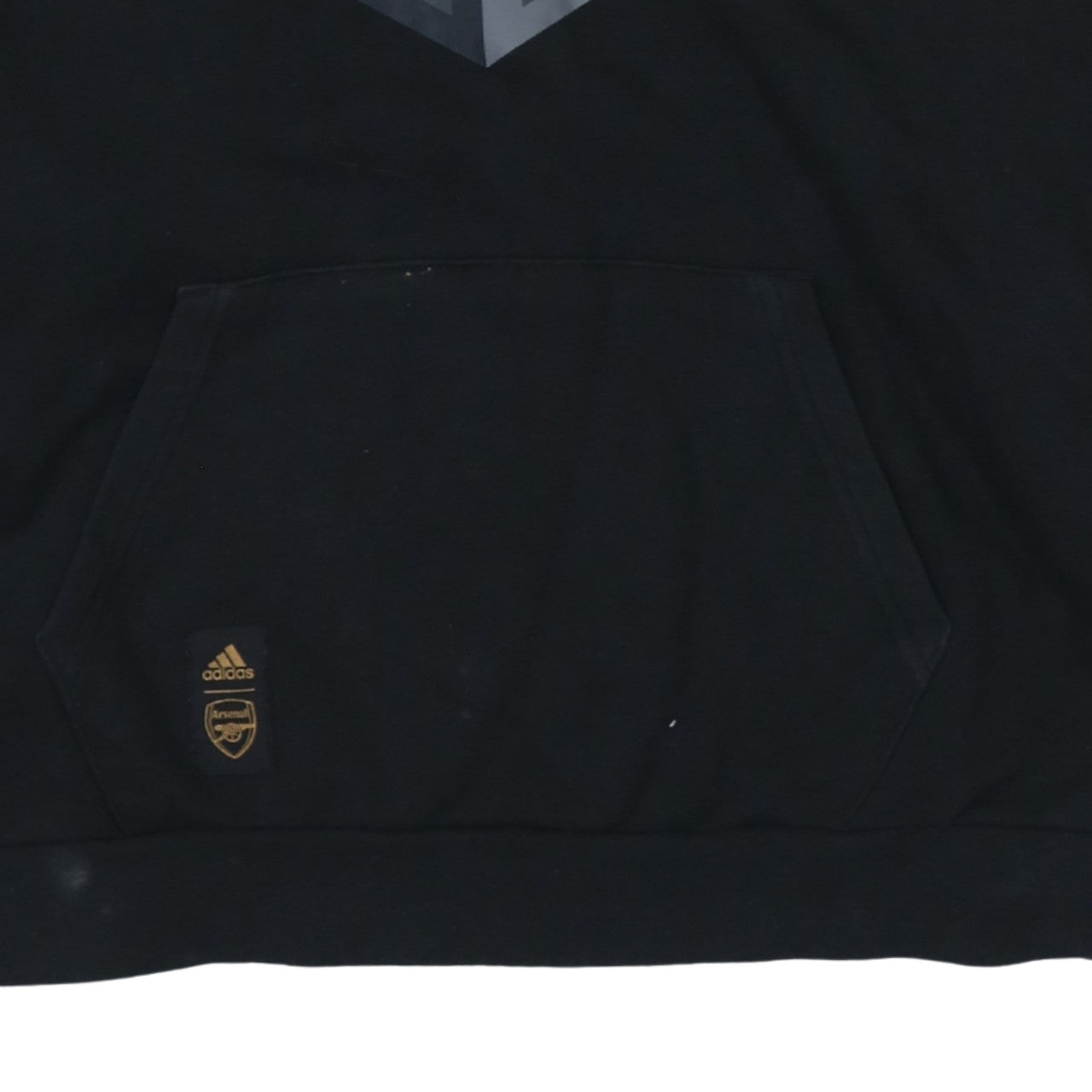 Adidas Women Black Arsenal Hoodie L Pullover Graphic Print