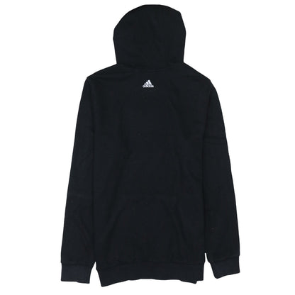 Adidas Unisex Kids Black Pullover Hoodie 15-16 Years Graphic Sportswear