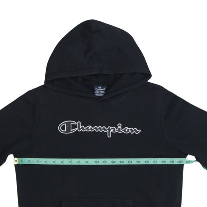 Champion Boys Black Pullover Hoodie 15-16 Years Logo Fleece Sweatshirt