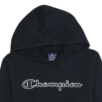 Champion Boys Black Pullover Hoodie 15-16 Years Logo Fleece Sweatshirt