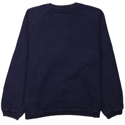 Armani Jeans Men's Blue Large Pullover Logo Sweatshirt