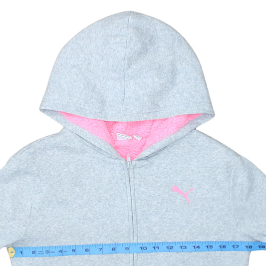 Puma Girls Grey Full Zip Fleece Lined Hoodie 14-16 Years