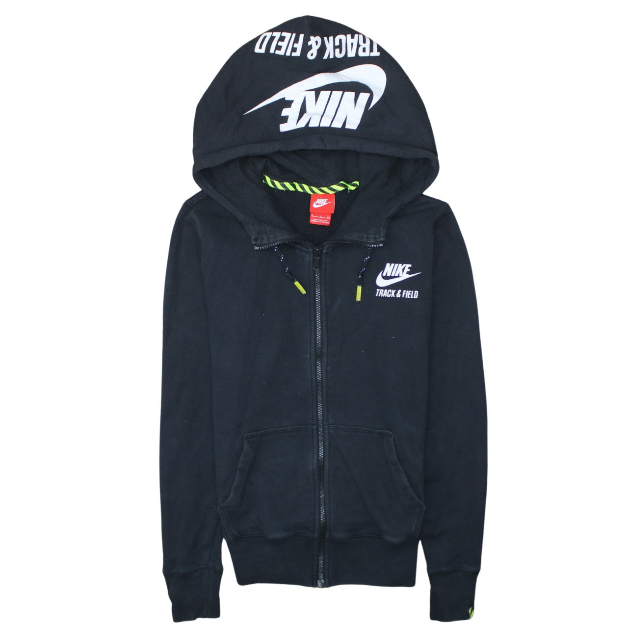 Nike Women's Black Full Zip Hoodie Small Track & Field Logo