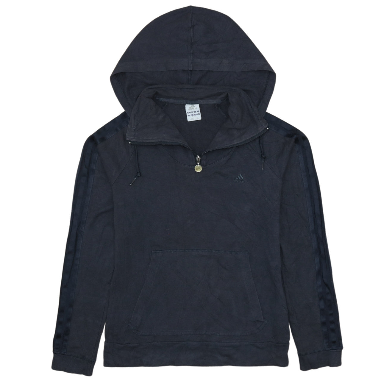 Adidas Women’s Black 1/4 Zip Hooded Sweatshirt Size 14