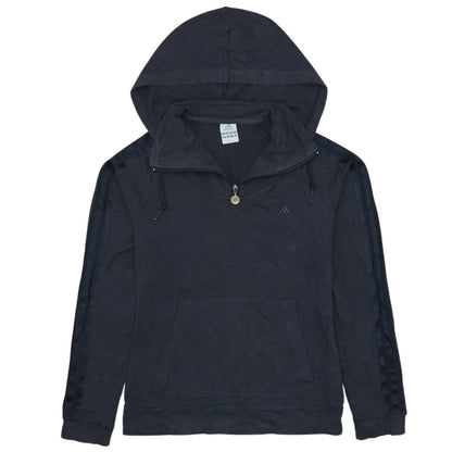Adidas Women’s Black 1/4 Zip Hooded Sweatshirt Size 14