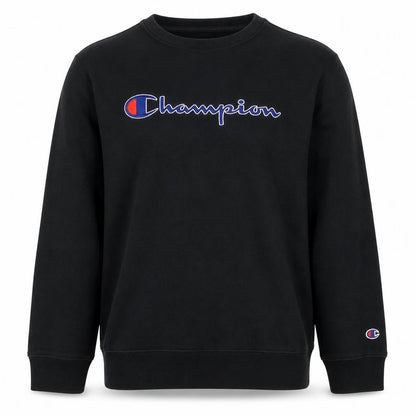 Champion Boys Black Pullover Sweatshirt L Embroidered Logo Crew Neck