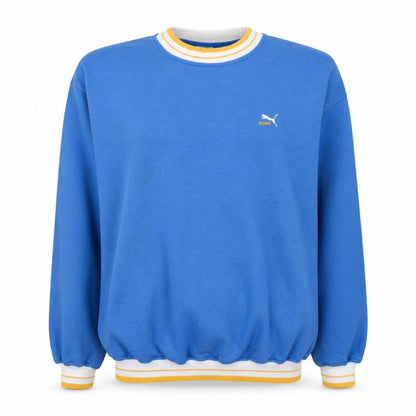Puma Womens Blue Crew Neck Pullover Sweatshirt Size M