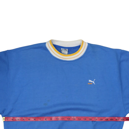 Puma Womens Blue Crew Neck Pullover Sweatshirt Size M