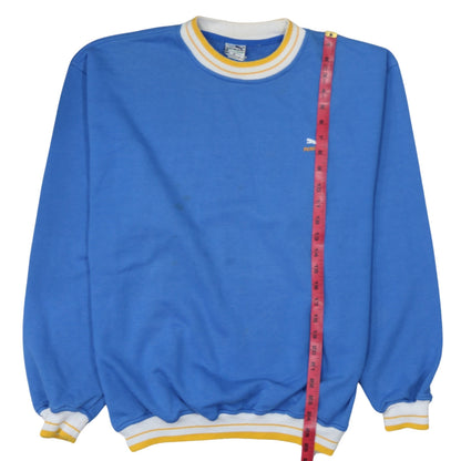 Puma Womens Blue Crew Neck Pullover Sweatshirt Size M