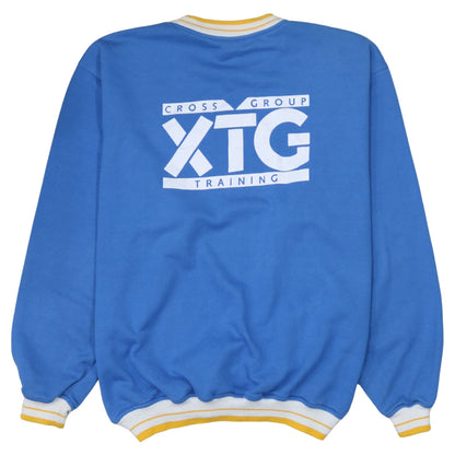 Puma Womens Blue Crew Neck Pullover Sweatshirt Size M