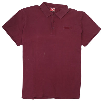 Puma Men's Maroon Cotton Short Sleeve Polo Shirt XXL