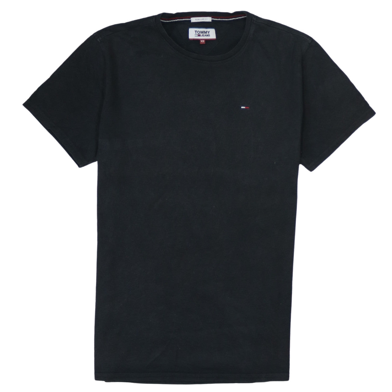 Tommy Jeans Men's Black XS Regular Fit Cotton Crew Neck T-Shirt