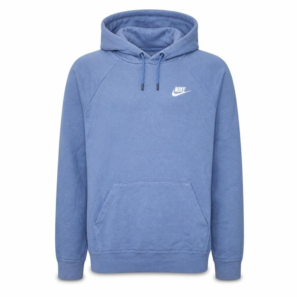 Nike Men's Blue XS Pullover Hoodie with Logo and Drawstring