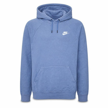 Nike Men's Blue XS Pullover Hoodie with Logo and Drawstring